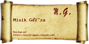 Misik Géza névjegykártya